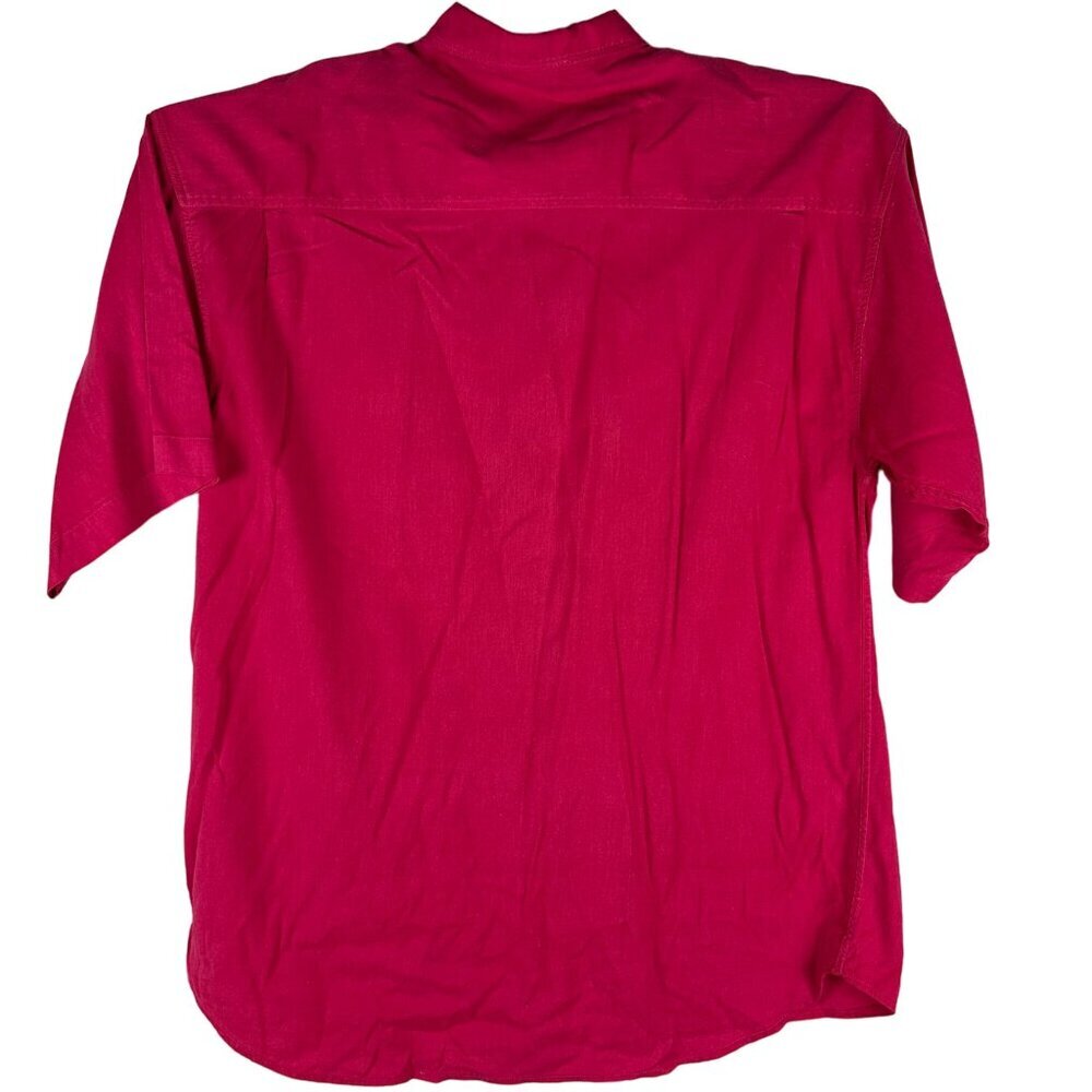 Nuovo Mens Pink Short Sleeve Button-Up Shirt Size XL Cotton & Rayon - Picture 2 of 6